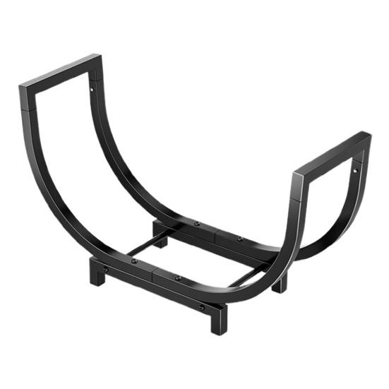 Indoor Outdoor Firewood Rack Heavy Duty Rustproof Metal Curved Log Holder Fireplace Patio Deck Firepit Firewood Storage Organizer Rack