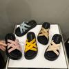 New Cross-strap Flat-bottomed Slippers Summer Women Wear Sandals Fashion Soft-soled Home Slippers Korean Version Sandals Women