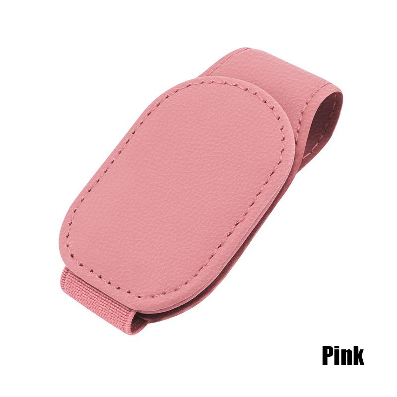 Car Glasses Clip Sun Visor Multifunctional Storage Ticket Business Card Holder Leather Glasses Case Clip Car Accessories