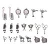 60pcs Sliver Mixed Styles Hairstylist Charms Mixed Styles Barber Shop Tool Charms for DIY Crafts