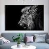 Lion Black and White Art Oil Painting Wildlife Posters and Prints Living Room Home Decoration Wall