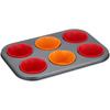 Bakemaid Silicone Muffin Pan, 6 Cavities, with Silicone Cups, D-6588