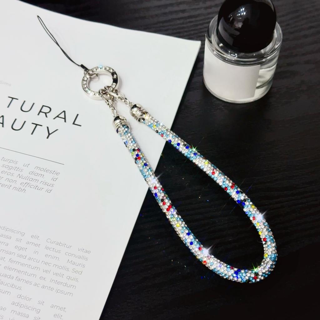 Phone Wrist Strap Shiny Rhinestone Decor Hand Strap Lanyard,Length: 25cm