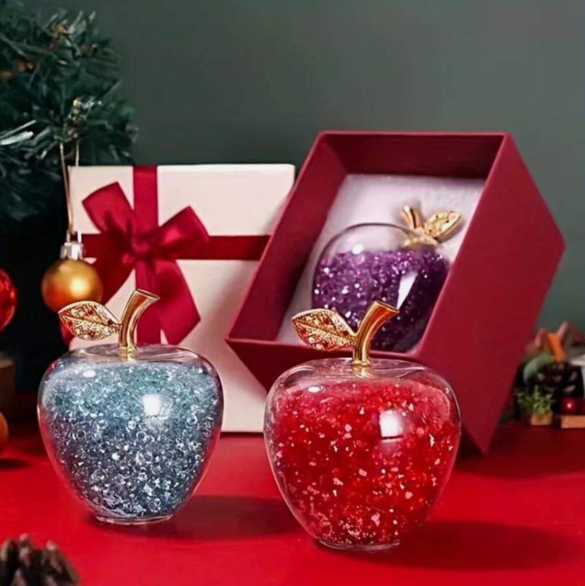 Статуэтка Яблока Блестящий Хрусталь Домашний Декор Украшения на Сочельник Подарок Украшения на Сочельник Домашнее Настольное Украшение 2025