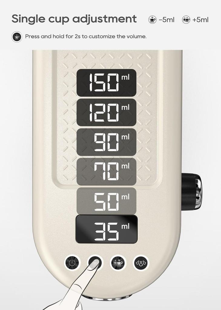 New HiBREW H10B Espresso Coffee Machine, 20Bar Extraction Pressure, Semi-Automatic, Adjustable Temperature & Cup Volume