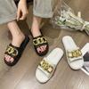 New Cool Slippers Women's Summer Imesh Indoor Home and Outdoor Wear Non-slip and Deodorant Home Soft Bottom One-word Drag Women