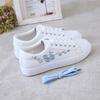 Little White Shoes Female Spring/Summer/Autumn New Korean Embroidered Pattern Casual Low Top Student Flat Sole Board Shoes
