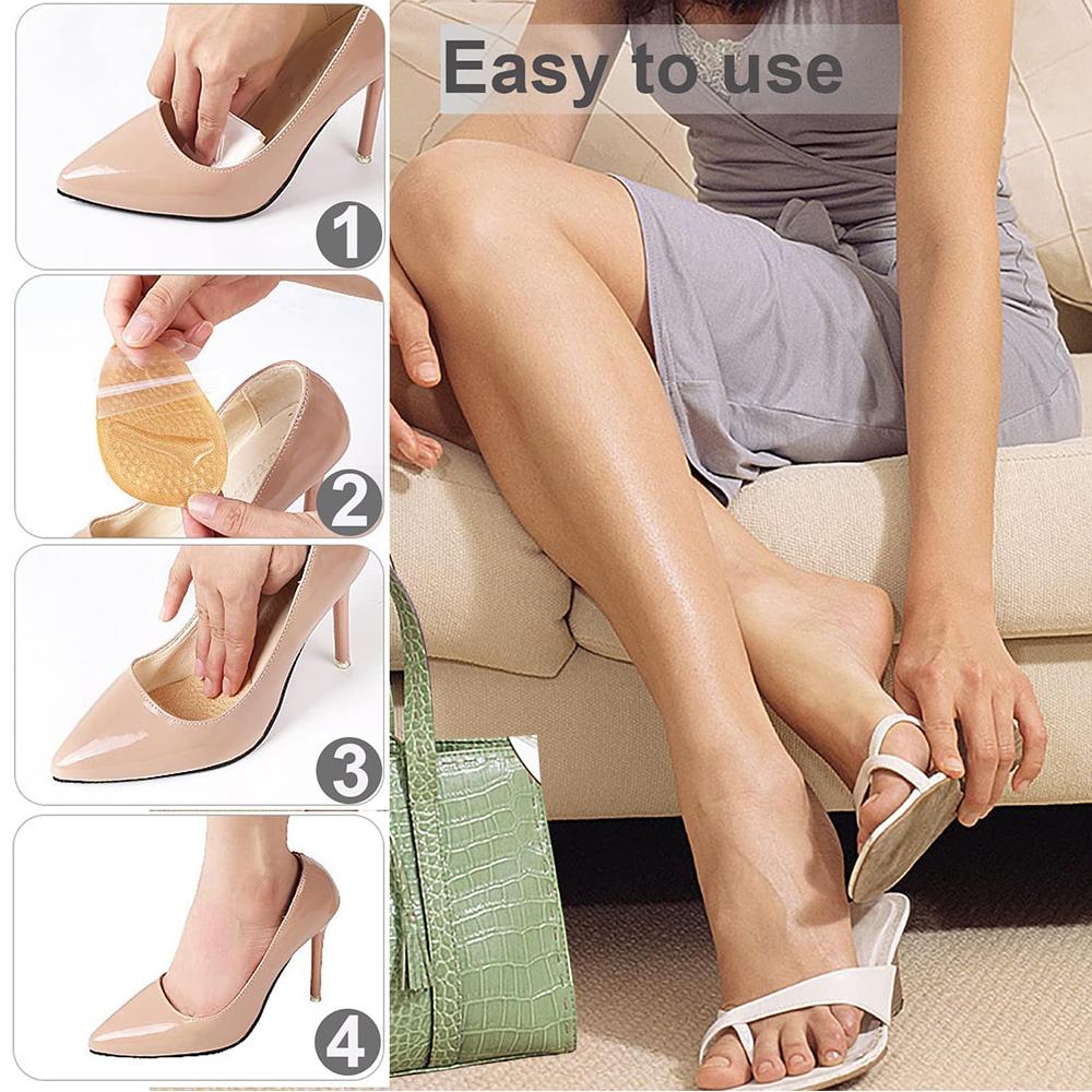New 2 Pairs of Metatarsal Pads Transparent For Women Stop Feet from Sliding Forward