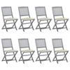 Day and Night - Day and Night Folding Garden Chairs 8 Units and Cushions Solid Acacia Wood