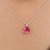 Pink Tourmaline Gemstone 925 Sterling Silver Jewelry Handcrafted Pendant 0.58" CZP-15-1