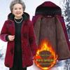 Elderly Women's Cotton-Padded Winter Jacket - Thickened Velvet Coat for 70-Year-Olds