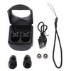Black Earbuds Long Playtime Rechargeable Bluetooth Earphones with Charging Case Eartips for