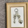Sweet Heart Bowknot Beaded Keychain Pendant Lovely Hangings Decorations Keyring Charm for Purse Bag Backpack Handbag