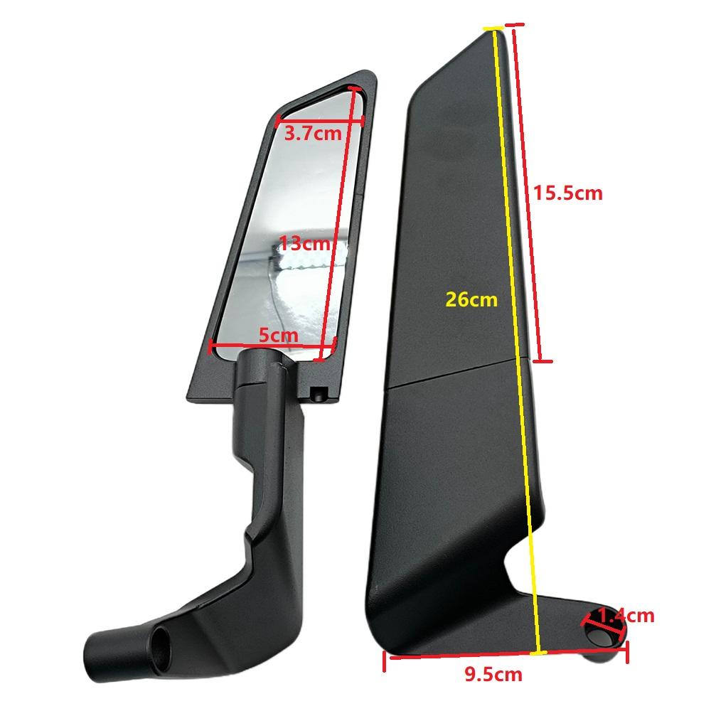 2 Pcs Universal Motorcycle Mirror Wind Wing Side Rearview Reversing Mirror For YAMAHA MT07 MT09/SP MT10/SP