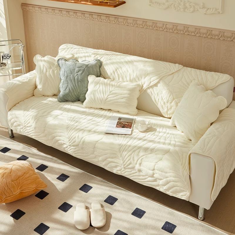 Sofa Cushion Winter Nordic Simple Thickened Non-Slip Seat Cushions Plush Backrest Towel Sofa Cover Slipcover
