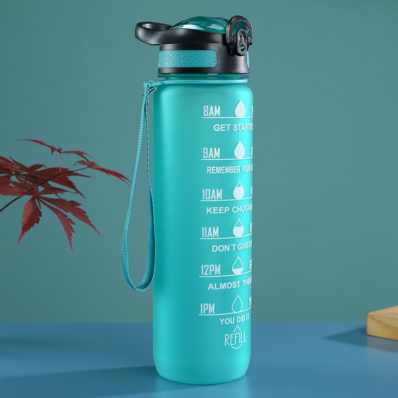 Gradient Color Space Cup, Large Capacity with Handle, Flip Lid, Straw; Portable Outdoor Fitness Sports Water Bottle.