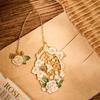 Pendant Hollow Bookmark Chinese Style Floral Painting Bookmark Retro Metal Bookmark  Student