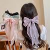 New Elegant Bow Ribbon Hairpin for Women Long Tassels Pearl Pin Bowknot Stain Hair Clip Retro Headband Girls Hair Accessories