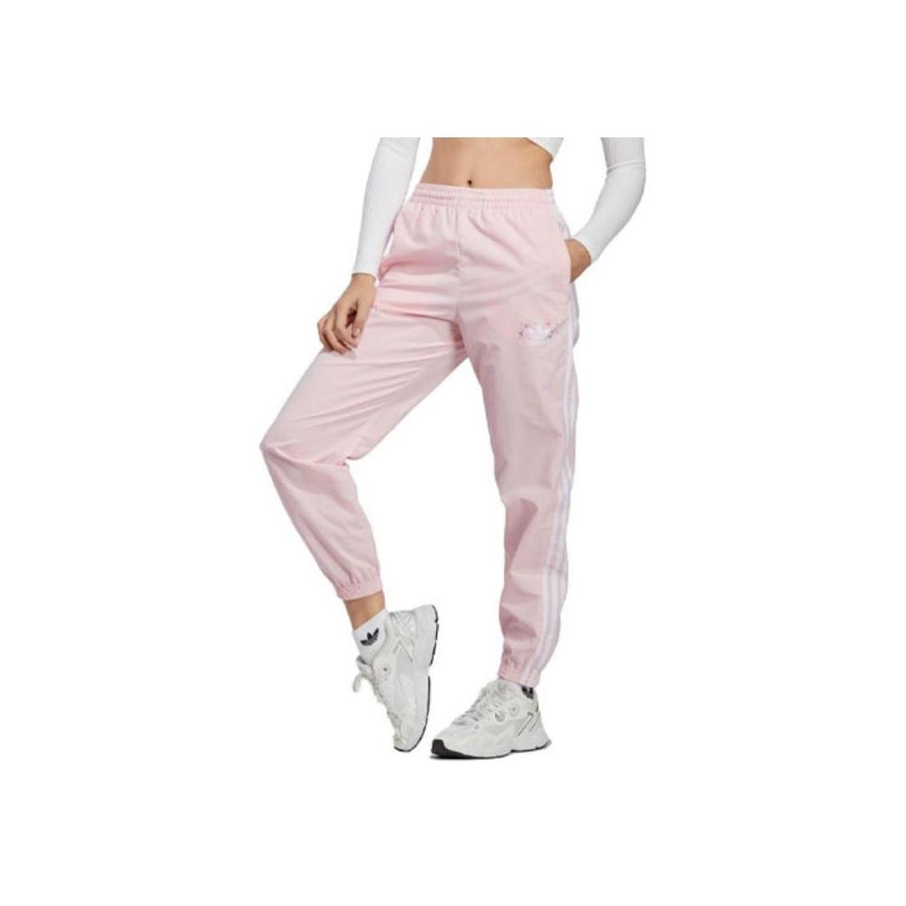 Adidas Originals Trefoil Logo Print Tapered Track Pants Women Bottoms Light-Pink IP3748