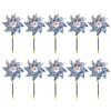 10 Pcs Garden Pinwheel Bird Deterrent 20.5" Tall Outside Reflective Wind Spinner Yard