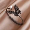 Luxury Black Crystal Butterfly Adjustable Bangles&bracelets for Women Fashion Brand Jewelry Zirconia Insect Bracelets