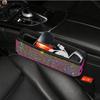 Shiny Diamond Crystal Car Seat Gap Crevice Storage Box Holder Multifunction Organizer Phone Cup Bottle Wallet Car Accessories