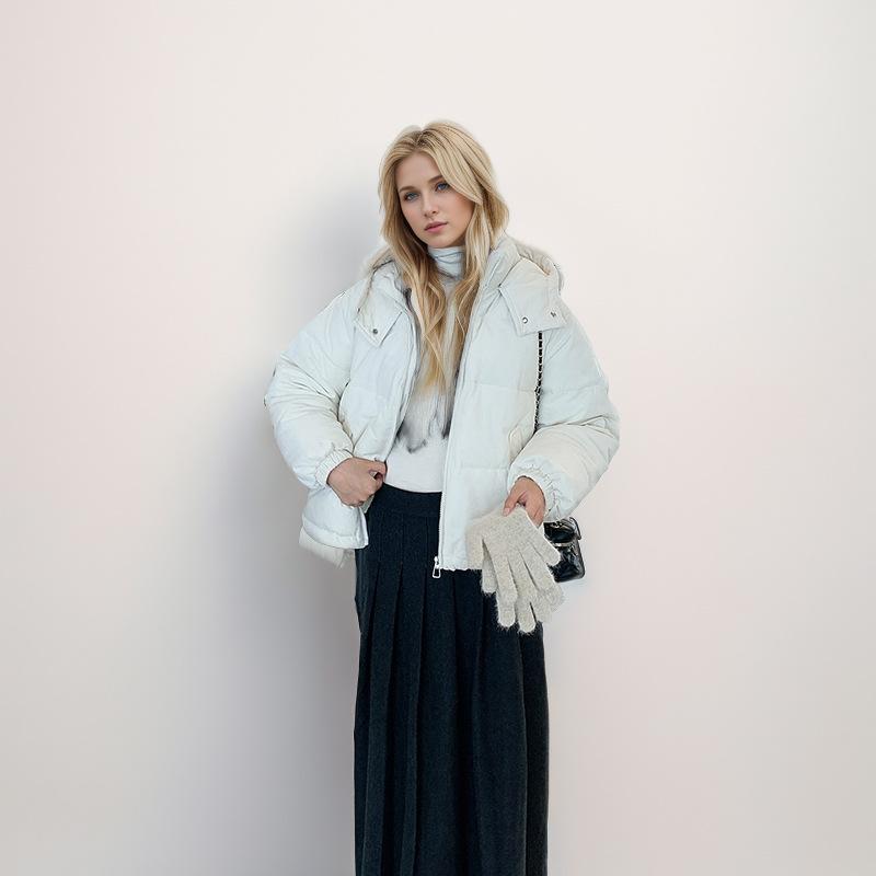 GMXIA Women's Vintage Casual Solid Color Print Autumn Winter Long Sleeve Stand Up Jackets & Coats