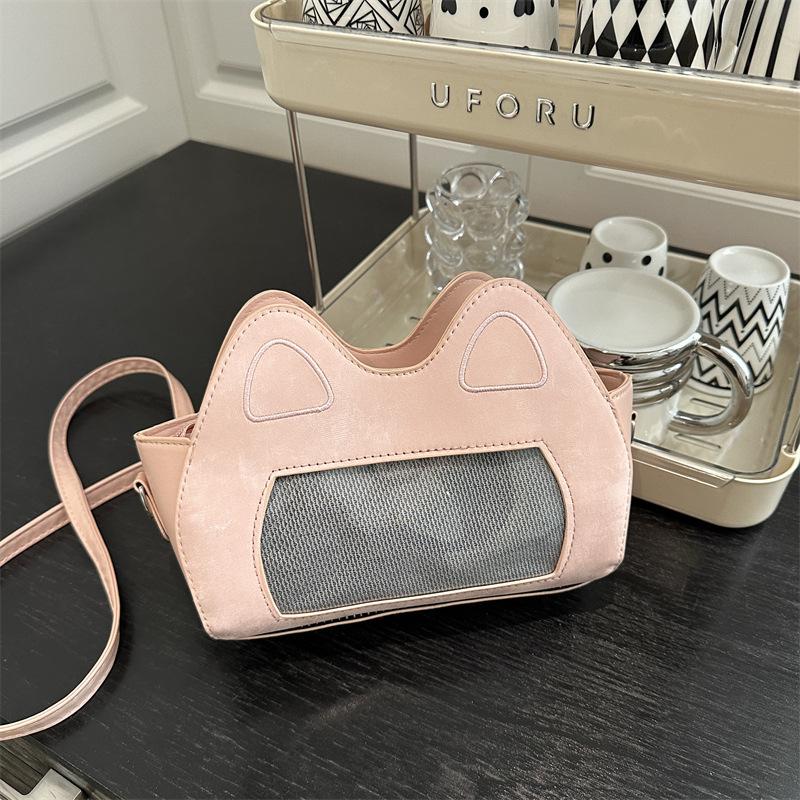 2025 New Cute Kitten Cylinder Bag Fashion Cartoon Animation Shoulder Bag Casual Messenger Bag