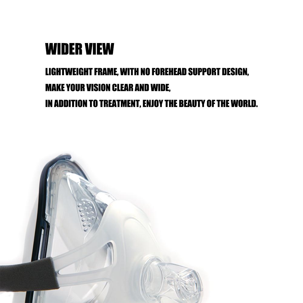 BMC F1A Full Face Mask CPAP Auto CPAP BiPAP Mask Wish Headgear for Sleep Apnea Snoring People