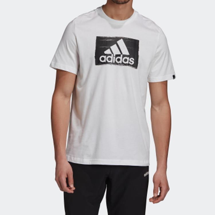 Adidas Brushstroke Running Fitness Training Tee Men Tops White GD5894