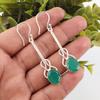 Green Onyx 925 Solid Sterling Silver Earrings, Handmade Gemstone Earrings Jewelry, Gifts For Wife Brand New Earrings