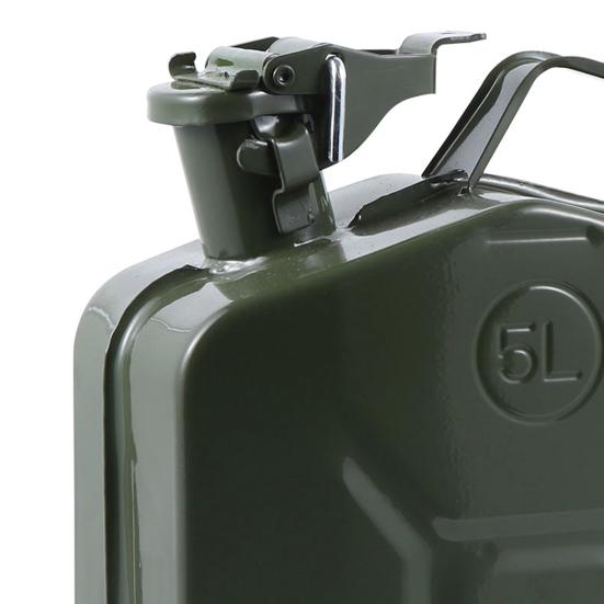 5L Metal Gas Can Spill Proof Fuel Container with Spout And Handle Portable Fuel Storage Tank with Safety Lock Pin for Trucks Cars Motorcycle Equipment