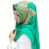 Rhinestone Beaded Chiffon Headscarf: Breathable Sun Protection Muslim Wrap In Ethnic Style
