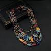 Vintage Morandi Color Wood Bead Necklace Female Personality Exaggerated Bohemian Vacation Stage Accessories