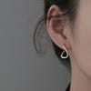 Girls Exquisite 925 Sterling Silver Rregular Dislocation Earring Plain Hoop Earrings Goth Ear Studs