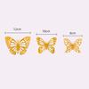 1 Set Wall Sticker with Glue Hollow Out Design Paper Art 3D Butterfly Refrigerator Sticker Home Decoration Household Supplies