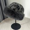 Winter Hat Leopard Print Thickened Warm Plush Hat Cold-proof Windproof Headwear Cold Weather Accessory