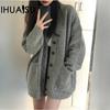 Small Perfume Style Knitted Sweater Women's Fall Outer Loose Lazy Feeling V-neck Cardigan Jacket