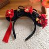 Sweet Chinese Style Hair Hoop Long Tassel Children Hair Bands Retro Hanfu Flower Headband  Festival
