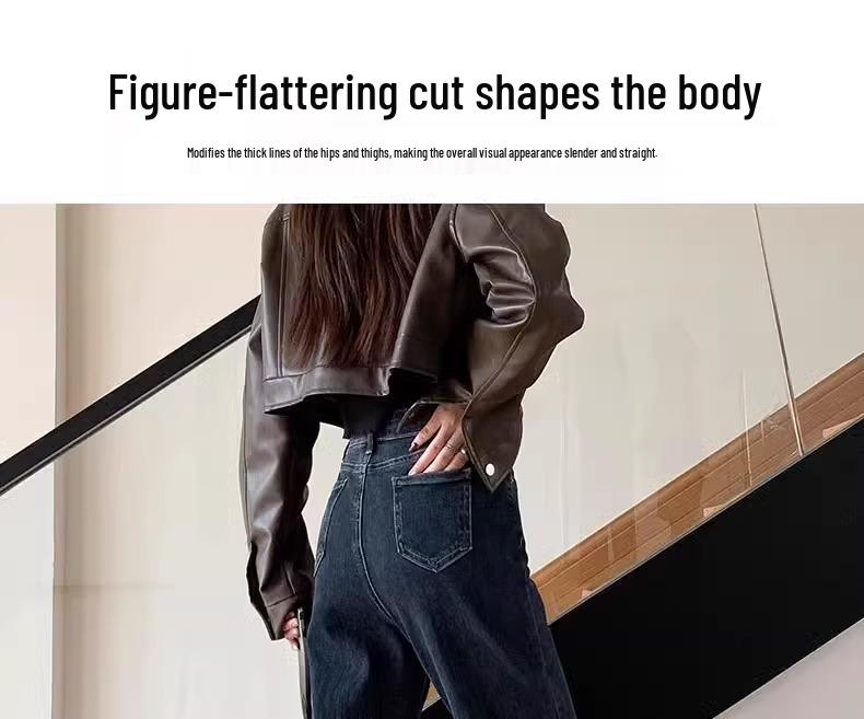 Women's High Waist Slimming Straight Leg Jeans - New 2025 Spring/Autumn Styles, Small Sizes Available