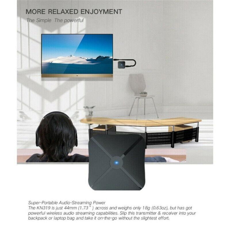 Bluetooth 4.2 Wireless Audio Aux Transmitter & Receiver 2 IN 1 Adapter 3.5mm