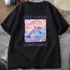 Live Laugh Lobotomy T Shirt Men Funny Dolphin Meme T-shirt Silly Weird Short Sleeve Tshirt Unisex Printed T-shirt Tops