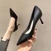 Fashion New Arrival Adult Rubber Leather Stiletto Pointed High Heels for Women Simple and Elegant High Heels for Commuting and Going Out