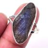 Natural Labradorite Gemstone Handmade 925 Solid Sterling Silver Ring S.9.5 N5w02