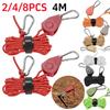 Pulley Hook Camping Tent Fastener Rope Adjustable Canopy Buckle Rope Tightener Windproof Tent Tension Ropes Ratchet Hangers