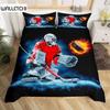 Hockey Duvet Cover Set 2/3pcs Hockey Sports Comforter Cover Polyester Hockey Puck Ball King Queen Size Quilt Cover for Kids Boys