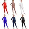 Girls Athletic Wear Long Sleeve Unitard Sheer Mesh Design for Competitions