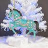 Horse Christmas Ornaments Sparkly Rhinestone Horse Hanging Decoration Acrylic Christmas Tree Ornament for Winter Xmas Party Supplies Holiday Home