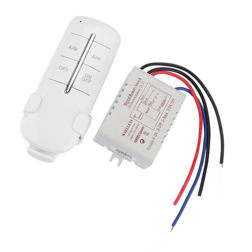 1/2/3/4 Ways ON/OFF AC180‑ 240V 1000W Wireless Receiver Lamp Light RF Remote Control Switch