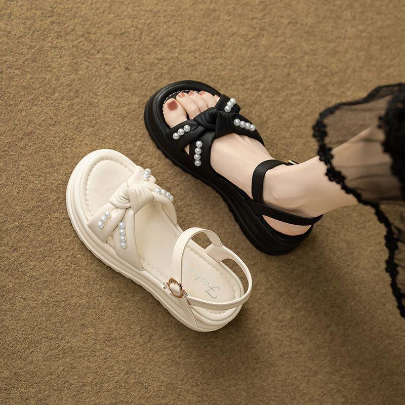 Popular with Skirts and Sandals for Women's Summer 2025 New Versatile Thick-soled Soft-soled One-button Fashion Sandals